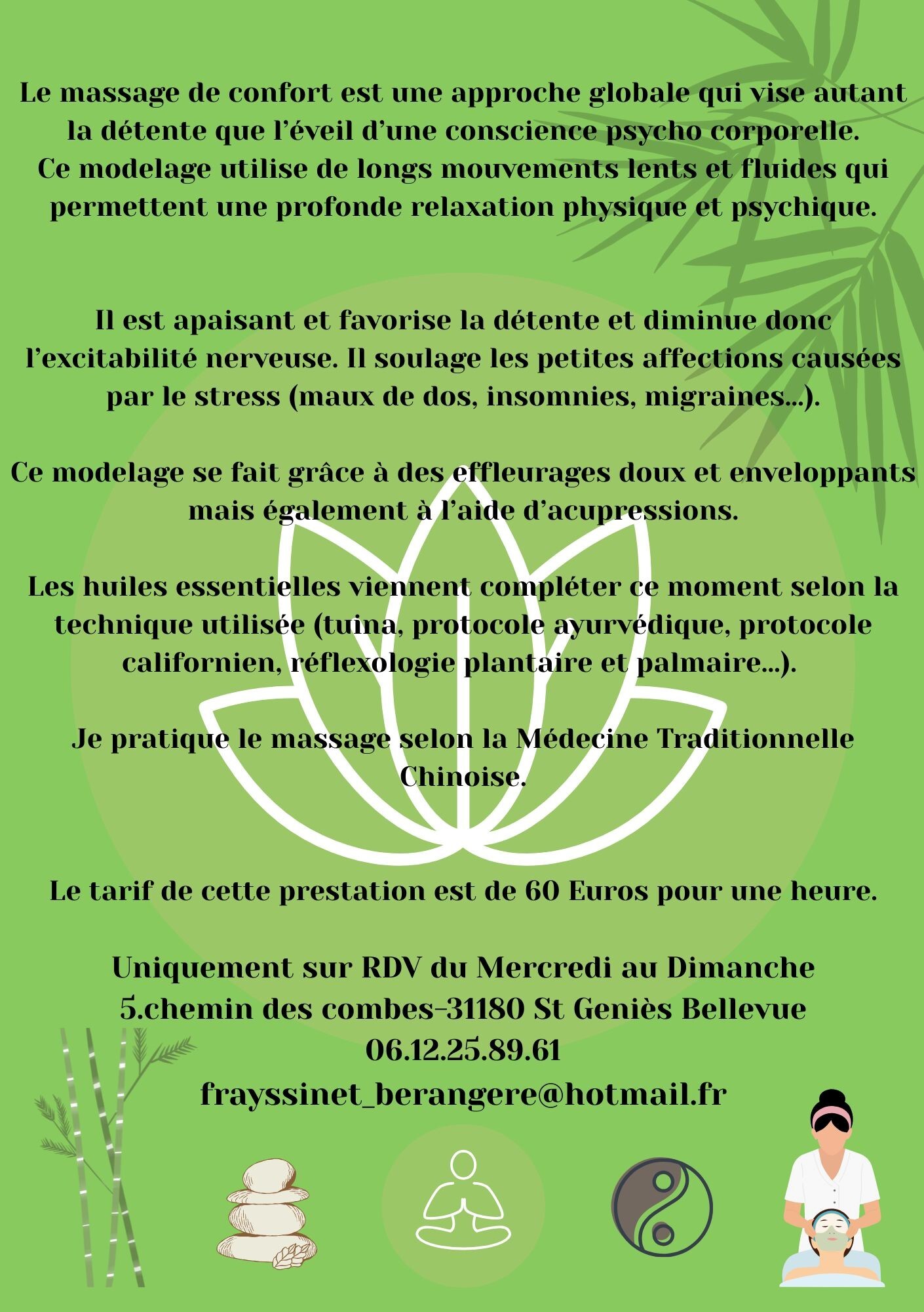 Affiche massage Mme Frayssinet
