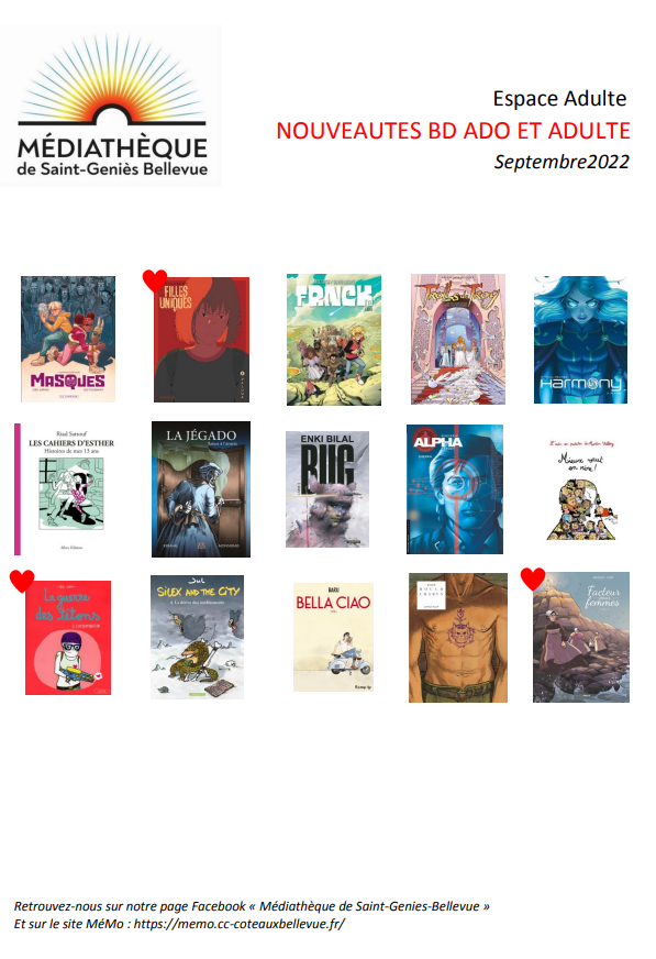 Espace Adulte Nouveautés BD Ado et Adulte Septembre 2022