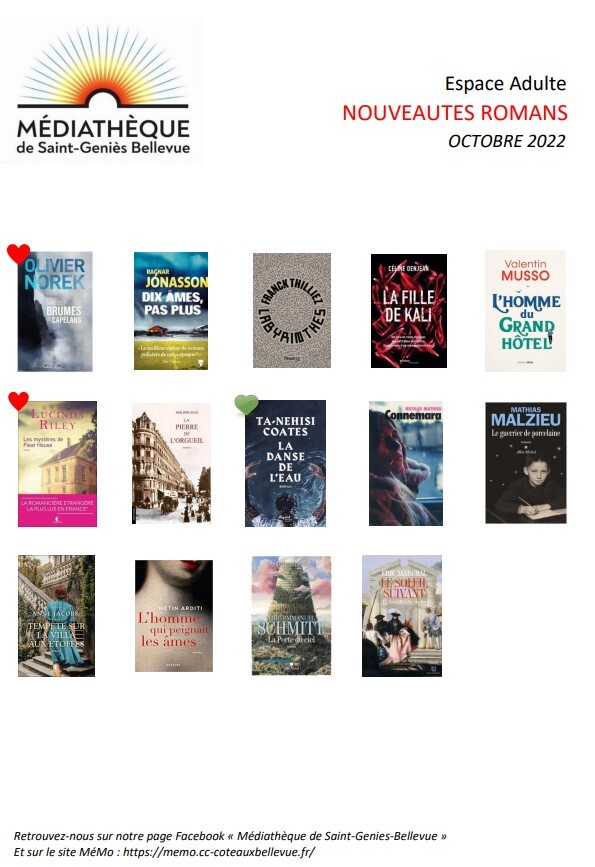 Espace Adulte Nouveautés romans octobre 2022