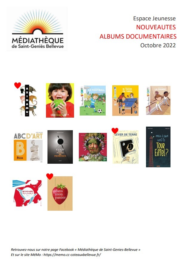 Espace Jeunesse Nouveautés Albums Documentaires ocotbre 2022