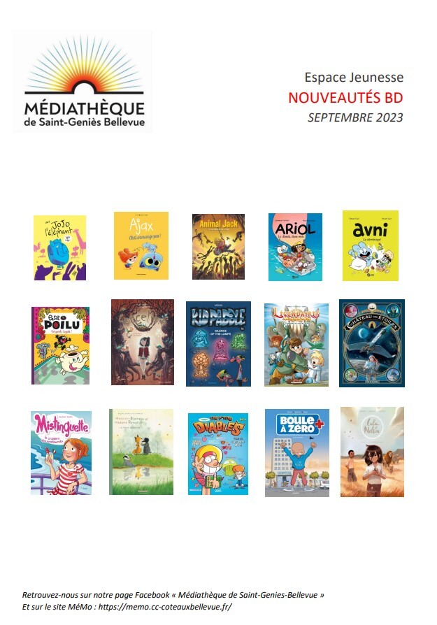Espace Jeunesse Nouveautés BD sept 2023