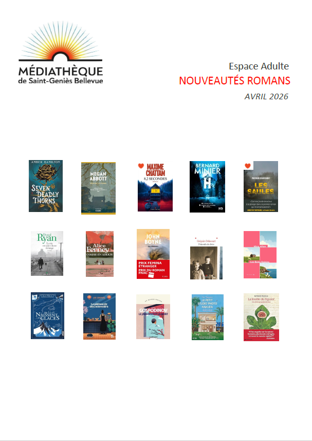 NOUVEAUTES ADULTE AVRIL 2026