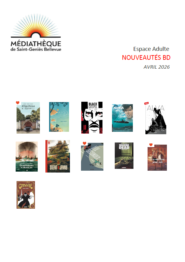 NOUVEAUTES BD ADULTE AVRIL 2026