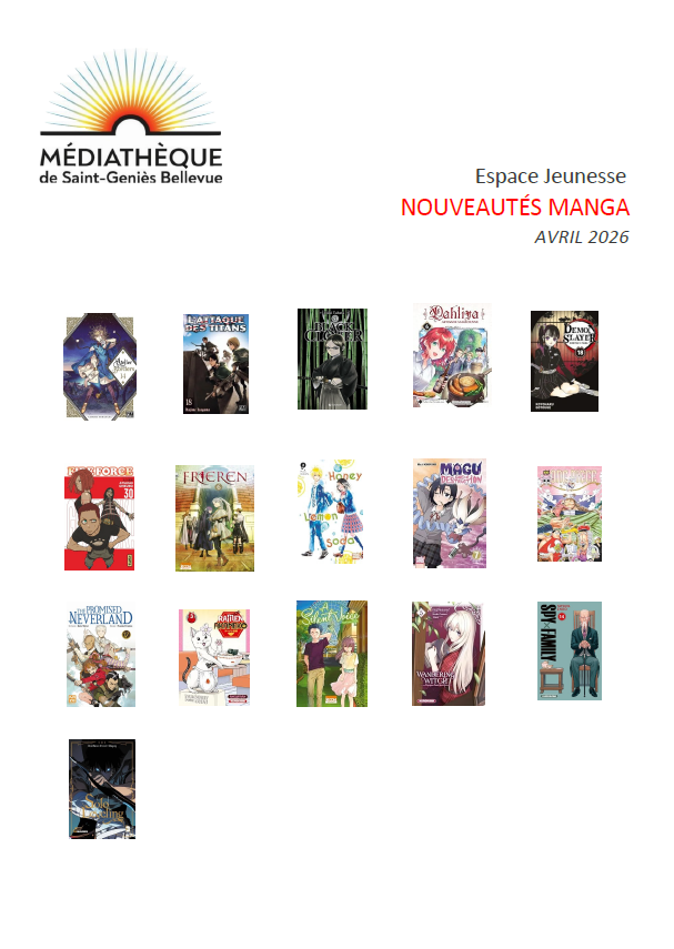 NOUVEAUTES MANGAS AVRIL 2026